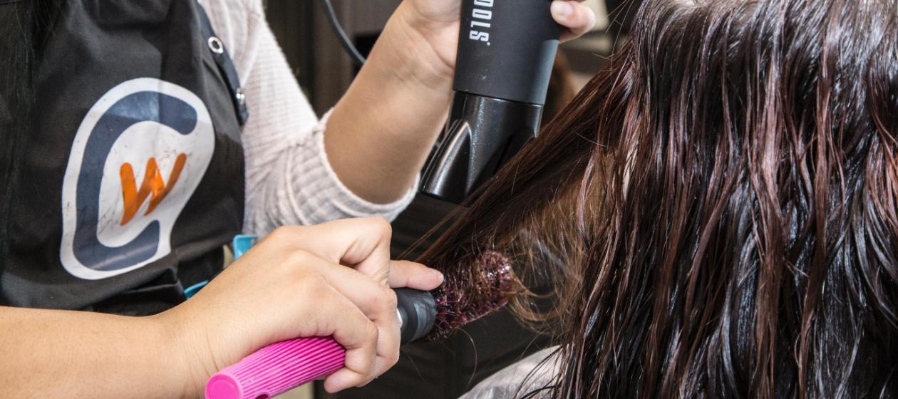 A student practices a blowout.