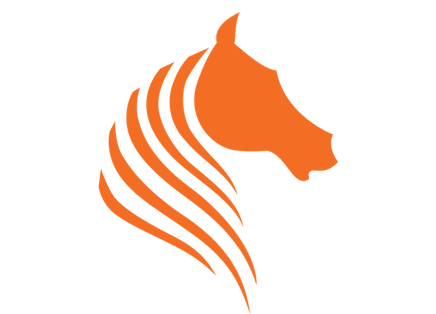An orange horse graphic