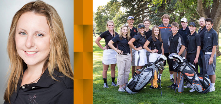 photo of golfer Bailee Watt and the CWC golf team photo