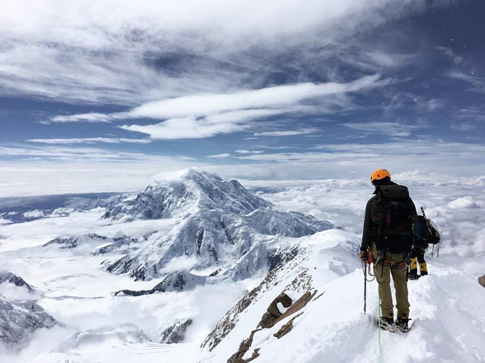 CWC alumnus Taylor Pyle on the Washburn of Mount Denali as he climbs the summit