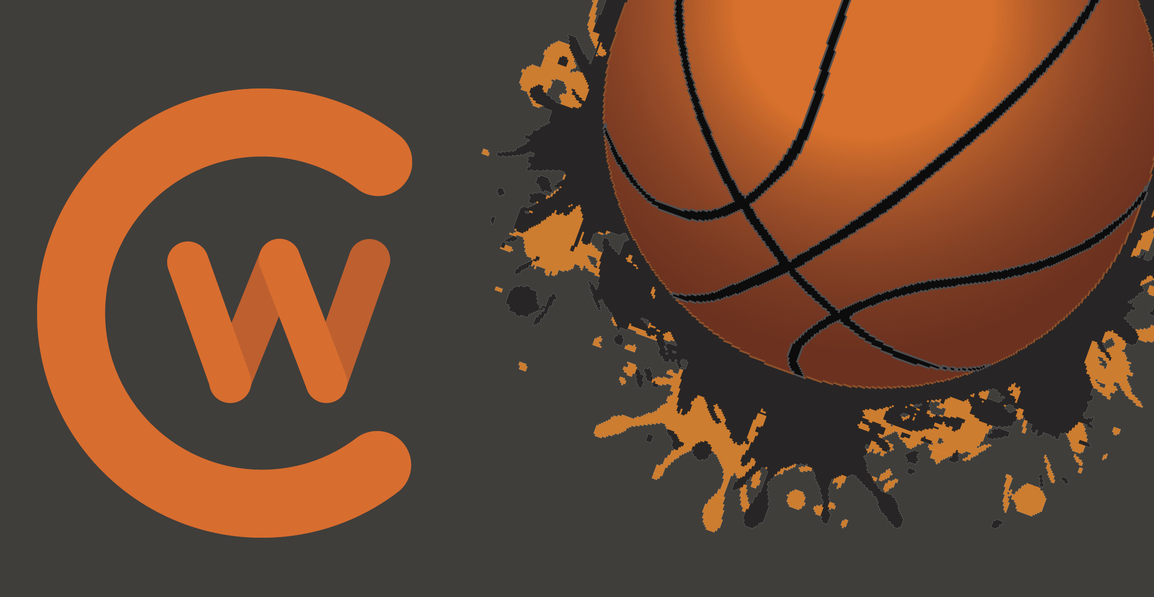 graphic of a basketball with the CWC logo