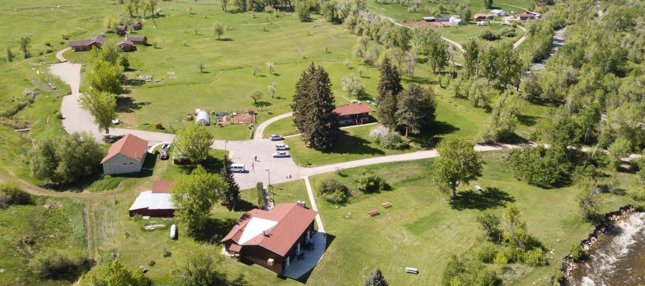 An aerial view of the Alpine Science Institute